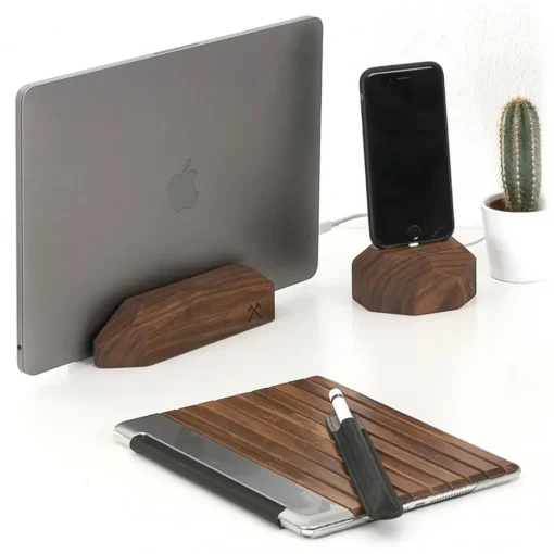 Woodcessories Desk Supplies-- Walnut / Solid Wood MacBook Arc - MacBook - Eco Rest - Wooden MacBook Support - Avvenice