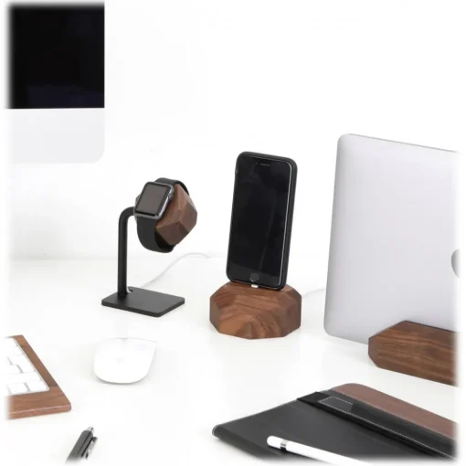 Woodcessories Desk Supplies-- Walnut / Wooden iPhone 6, 7, 8, X Dock - iPhone Dock - Eco Dock - Wooden iPhone Support - Avvenice