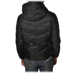 Woolrich Jackets-- Hooded Chevron Jacket - Black - Jacket - Luxury Exclusive Collection - Avvenice