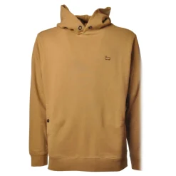 Woolrich Sweatshirts-- Hooded Sweatshirt with Logo - Beige - Luxury Exclusive Collection - Avvenice
