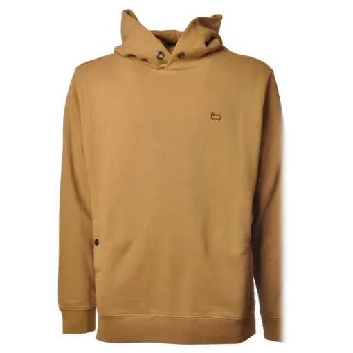 Woolrich Sweatshirts-- Hooded Sweatshirt with Logo - Beige - Luxury Exclusive Collection - Avvenice