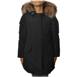 Woolrich Jackets-- Jacket with Fur-Trimmed Hood - Blue - Jacket - Luxury Exclusive Collection - Avvenice