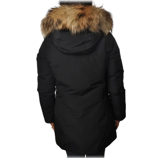 Woolrich Jackets-- Jacket with Fur-Trimmed Hood - Blue - Jacket - Luxury Exclusive Collection - Avvenice