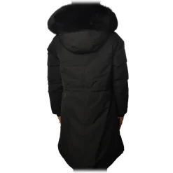 Woolrich Jackets-- Keystone Parka with Hood plus Tone-on-tone Edged Fur- Black - Jacket - Luxury Exclusive Collection - Avvenice