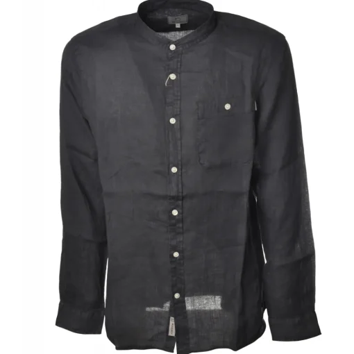 Woolrich Shirts-- Korean Collar Shirt - Blue - Shirt - Luxury Exclusive Collection - Avvenice