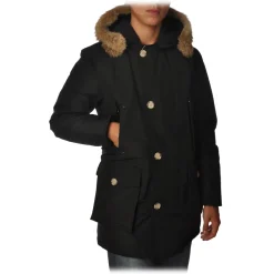 Woolrich Jackets-- Long Artic Parka DF with Fur-trimmed Hood- Black - Jacket - Luxury Exclusive Collection - Avvenice