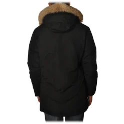 Woolrich Jackets-- Long Artic Parka DF with Fur-trimmed Hood- Black - Jacket - Luxury Exclusive Collection - Avvenice
