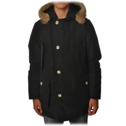 Woolrich Jackets-- Long Artic Parka DF with Fur-trimmed Hood- Black - Jacket - Luxury Exclusive Collection - Avvenice