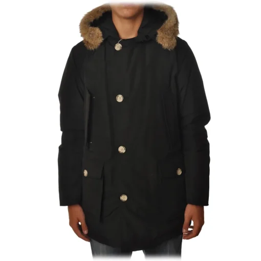 Woolrich Jackets-- Long Artic Parka DF with Fur-trimmed Hood- Black - Jacket - Luxury Exclusive Collection - Avvenice