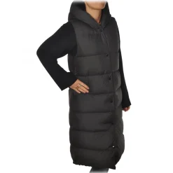 Woolrich Jackets-- Long Vest Model Down Jacket - Black - Jacket - Luxury Exclusive Collection - Avvenice