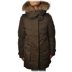 Woolrich Jackets-- Parka Down Jacket Scarlett - Military Green - Jacket - Luxury Exclusive Collection - Avvenice