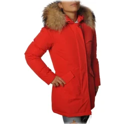 Woolrich Jackets-- Parka With Detachable Fur - Red - Jacket - Luxury Exclusive Collection - Avvenice