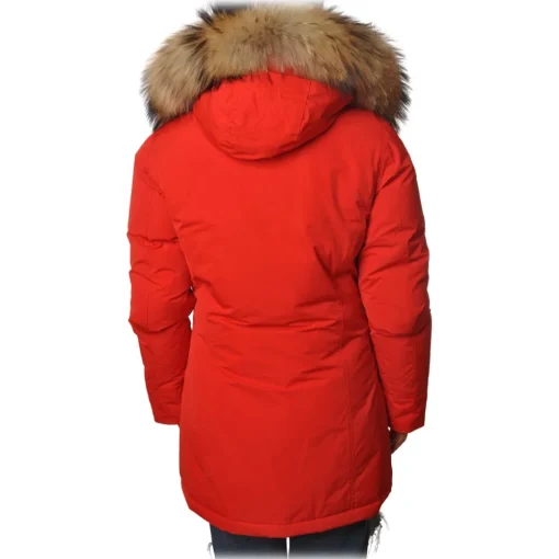 Woolrich Jackets-- Parka With Detachable Fur - Red - Jacket - Luxury Exclusive Collection - Avvenice