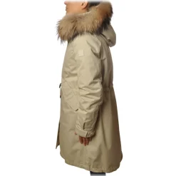 Woolrich Jackets-- Parka with Fur-Trimmed Hood - Cream - Jacket - Luxury Exclusive Collection - Avvenice