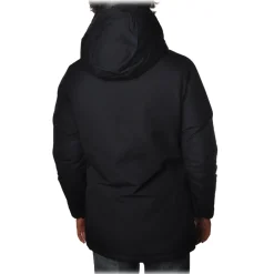Woolrich Jackets-- Parka with Hood and Technical Fabric - Blue - Jacket - Luxury Exclusive Collection - Avvenice