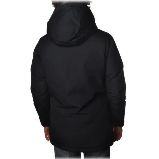 Woolrich Jackets-- Parka with Hood and Technical Fabric - Blue - Jacket - Luxury Exclusive Collection - Avvenice