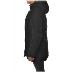 Woolrich Jackets-- Shiny Double Hooded Down Jacket - Black - Jacket - Luxury Exclusive Collection - Avvenice