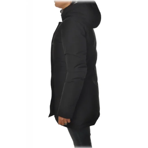Woolrich Jackets-- Shiny Double Hooded Down Jacket - Black - Jacket - Luxury Exclusive Collection - Avvenice