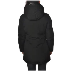 Woolrich Jackets-- Shiny Double Hooded Down Jacket - Black - Jacket - Luxury Exclusive Collection - Avvenice