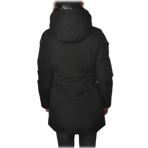 Woolrich Jackets-- Shiny Double Hooded Down Jacket - Black - Jacket - Luxury Exclusive Collection - Avvenice