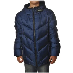 Woolrich Jackets-- Short Down Jacket in Quilted Effect - Blue - Jacket - Luxury Exclusive Collection - Avvenice