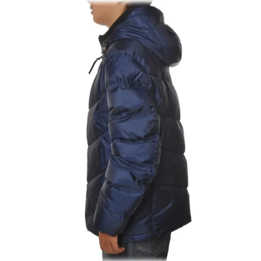 Woolrich Jackets-- Short Down Jacket in Quilted Effect - Blue - Jacket - Luxury Exclusive Collection - Avvenice