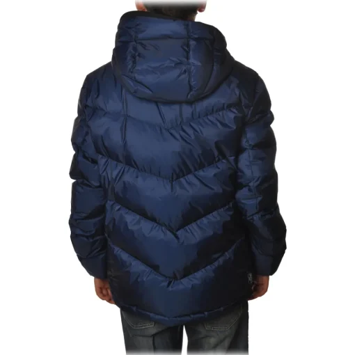 Woolrich Jackets-- Short Down Jacket in Quilted Effect - Blue - Jacket - Luxury Exclusive Collection - Avvenice