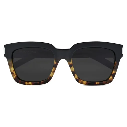 Yves Saint Laurent Eyewear Sunglasses & Eyewear-Yves Saint Laurent - Bold SL1 Sunglasses with Square Thick Frames and Nylon Lenses Black and Havana - Saint Laurent Eyewear - Avvenice