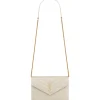 Yves Saint Laurent Bags-- Cassandre Envelope Chain Wallet in Grain De Poudre Leather - Crema Soft - Exclusive Collection - Avvenice