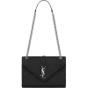 Yves Saint Laurent Bags-- Envelope Medium in Quilted Embossed Leather - Black - Saint Laurent Exclusive Collection - Avvenice