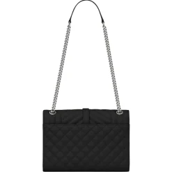Yves Saint Laurent Bags-- Envelope Medium in Quilted Embossed Leather - Black - Saint Laurent Exclusive Collection - Avvenice