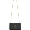 Yves Saint Laurent Bags-- Kate Medium in Grain de Poudre Embossed Leather - Black Light Bronze - Saint Laurent Exclusive Collection - Avvenice