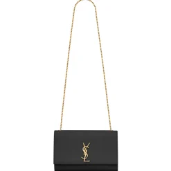 Yves Saint Laurent Bags-- Kate Medium in Grain de Poudre Embossed Leather - Black Light Bronze - Saint Laurent Exclusive Collection - Avvenice