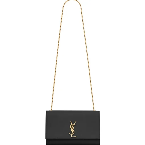 Yves Saint Laurent Bags-- Kate Medium in Grain de Poudre Embossed Leather - Black Light Bronze - Saint Laurent Exclusive Collection - Avvenice
