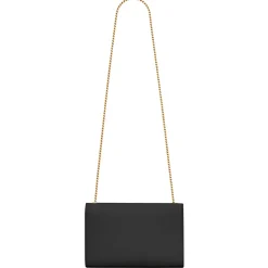 Yves Saint Laurent Bags-- Kate Medium in Grain de Poudre Embossed Leather - Black Light Bronze - Saint Laurent Exclusive Collection - Avvenice