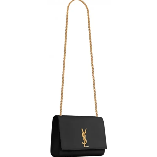 Yves Saint Laurent Bags-- Kate Medium in Grain de Poudre Embossed Leather - Black Light Bronze - Saint Laurent Exclusive Collection - Avvenice