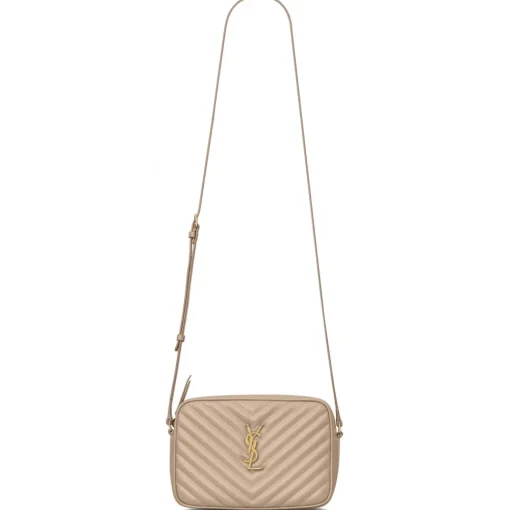 Yves Saint Laurent Bags-- Lou Camera Bag in Quilted Leather - Dark Beige - Saint Laurent Exclusive Collection - Avvenice