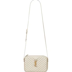 Yves Saint Laurent Bags-- Lou Camera Bag in Quilted Leather - Creme Soft - Saint Laurent Exclusive Collection - Avvenice