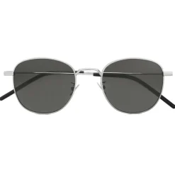 Yves Saint Laurent Eyewear Sunglasses & Eyewear-Yves Saint Laurent - New Wave SL 299 Sunglasses Round - Black Silver - Saint Laurent Eyewear - Avvenice