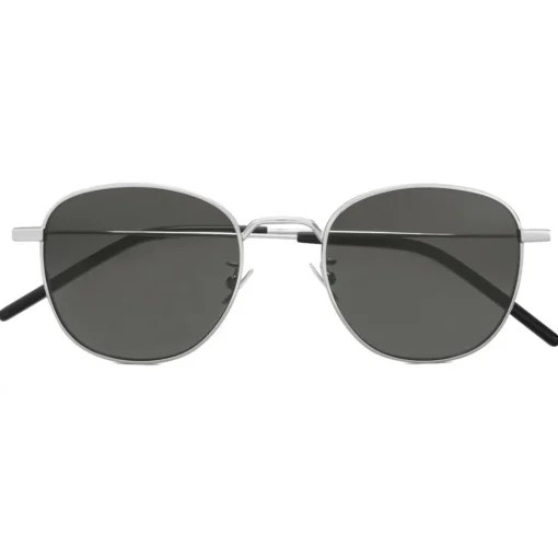 Yves Saint Laurent Eyewear Sunglasses & Eyewear-Yves Saint Laurent - New Wave SL 299 Sunglasses Round - Black Silver - Saint Laurent Eyewear - Avvenice