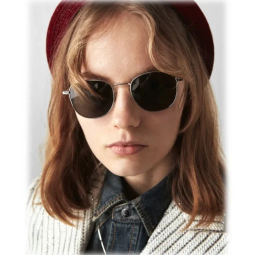 Yves Saint Laurent Eyewear Sunglasses & Eyewear-Yves Saint Laurent - New Wave SL 299 Sunglasses Round - Black Silver - Saint Laurent Eyewear - Avvenice