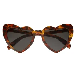 Yves Saint Laurent Eyewear Sunglasses & Eyewear-Yves Saint Laurent - New Wave 181 Leulou Heart Sunglasses with Leopard Motif - Sunglasses - - Avvenice