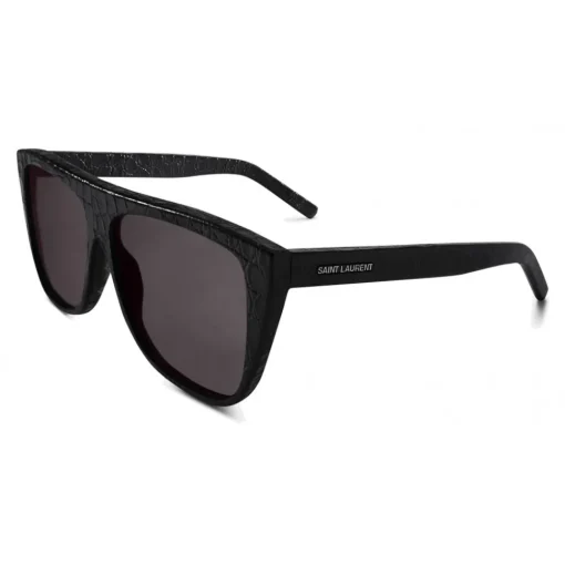 Yves Saint Laurent Eyewear Sunglasses & Eyewear-Yves Saint Laurent - New Wave SL 1 Sunglasses with Leather Thick Frame - Black - Saint Laurent Eyewear - Avvenice
