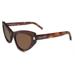Yves Saint Laurent Eyewear Sunglasses & Eyewear-Yves Saint Laurent - New Wave SL 215 Grace Sunglasses with Triangular Frame - Havana - Saint Laurent Eyewear - Avvenice