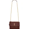 Yves Saint Laurent Bags-- Sunset Medium in Crocodile-Embossed Leather - Red Velvet - Saint Laurent Exclusive Collection - Avvenice