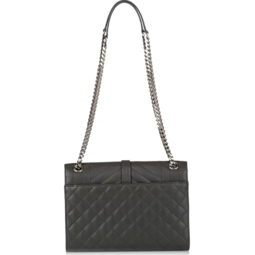 Yves Saint Laurent Vintage Vintage Bags-- Monogram Envelope Leather Shoulder Bag - Dark Gray - Leather Handbag - Luxury High Quality - Avvenice