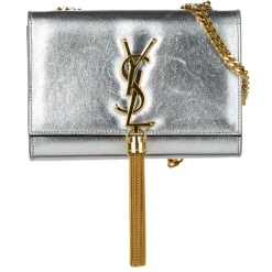 Yves Saint Laurent Vintage Vintage Bags-- Classic Kate Tassel Leather Crossbody Bag - Silver - Leather Handbag - Luxury High Quality - Avvenice
