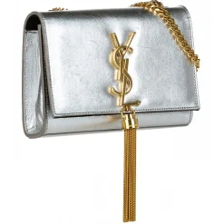 Yves Saint Laurent Vintage Vintage Bags-- Classic Kate Tassel Leather Crossbody Bag - Silver - Leather Handbag - Luxury High Quality - Avvenice