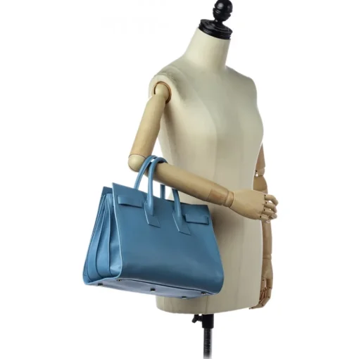Yves Saint Laurent Vintage Vintage Bags-- Sac De Jour Leather Satchel - Light Blue - Leather Handbag - Luxury High Quality - Avvenice