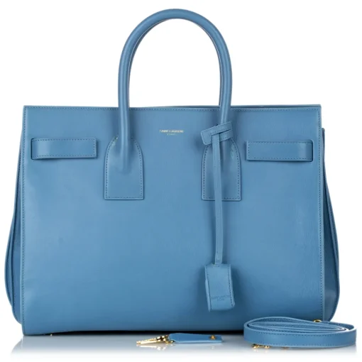 Yves Saint Laurent Vintage Vintage Bags-- Sac De Jour Leather Satchel - Light Blue - Leather Handbag - Luxury High Quality - Avvenice